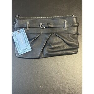 Simply Vera Vera Wang Black Faux Leather Wristlet Clutch Purse